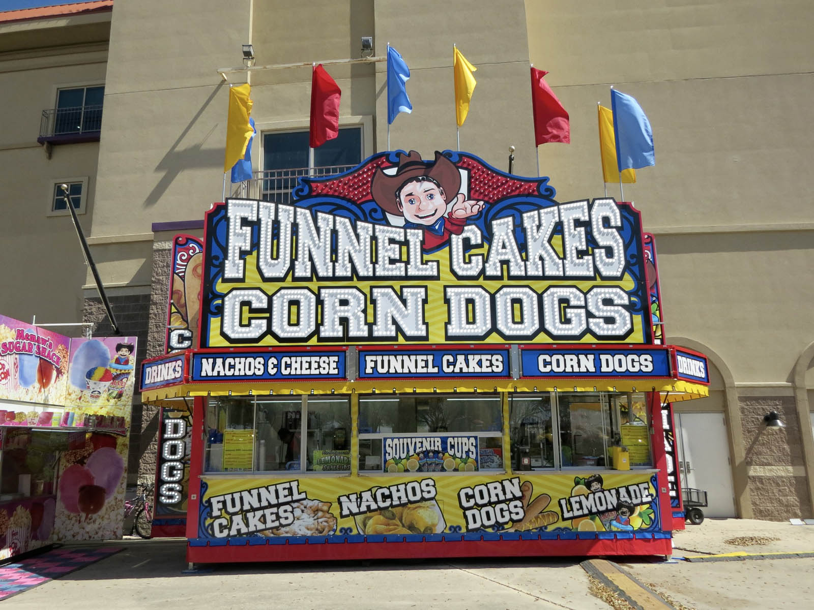 Freshly made funnel cake with toppings at the fair