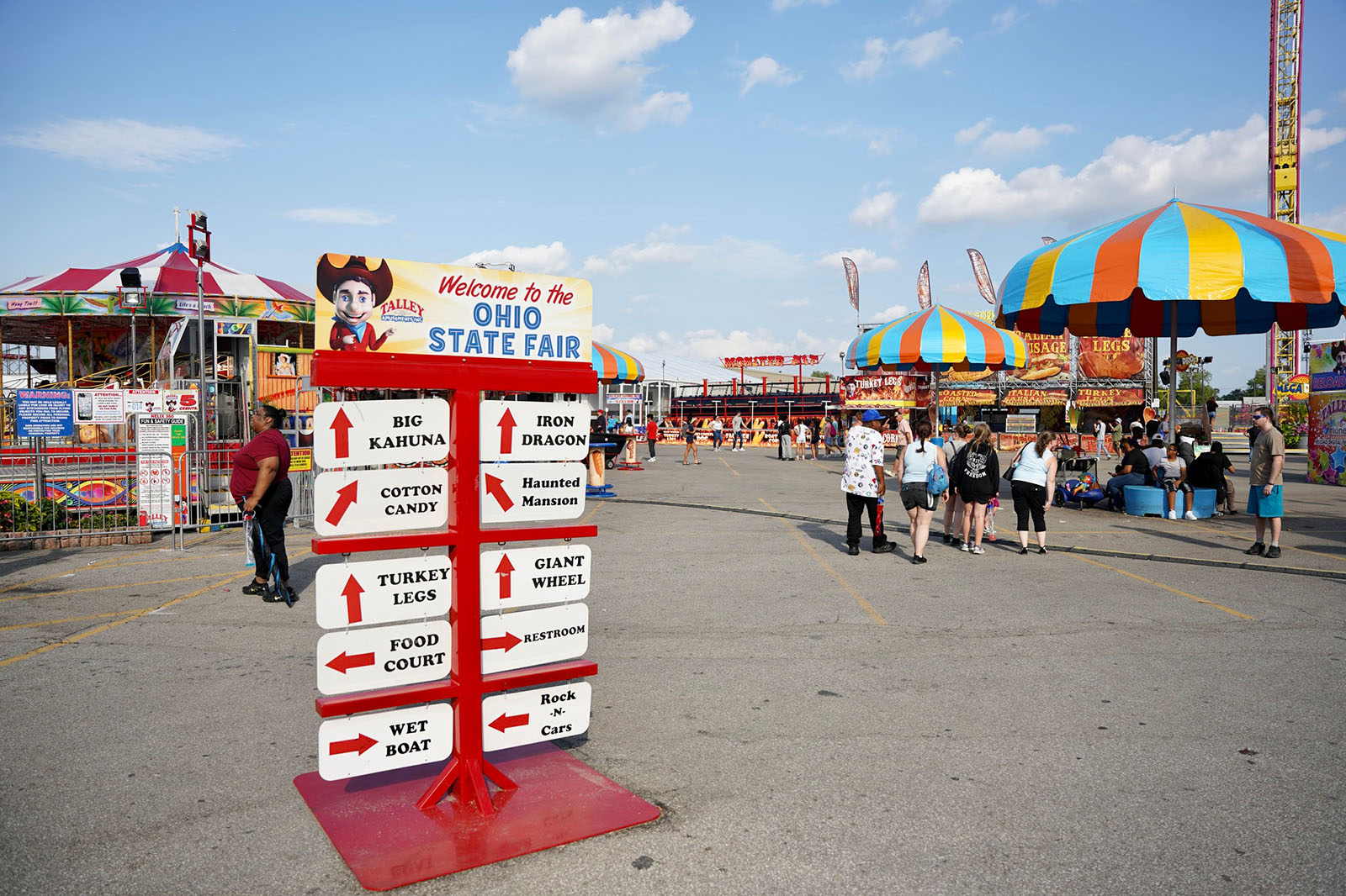 Talley provides signage and support for midway guests with directional stands