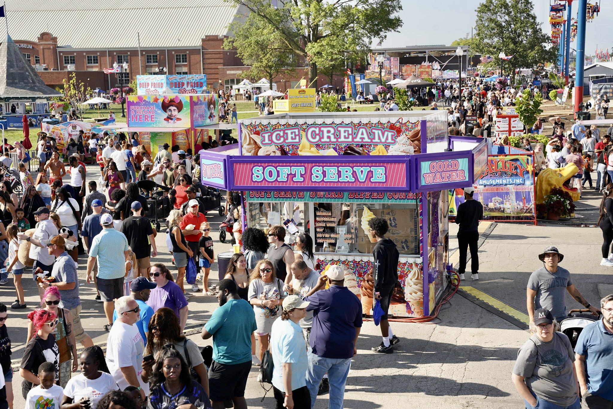 Ice cream concession serving soft serve and dipped cones