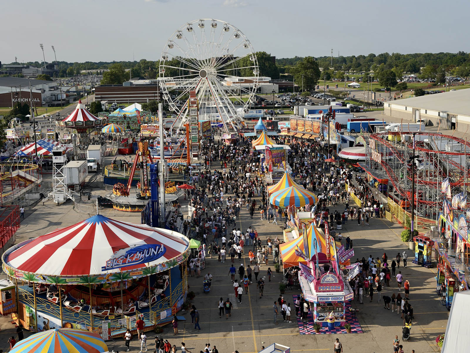 Talley Amusements' beautiful midway filled with rides, games, and exciting features