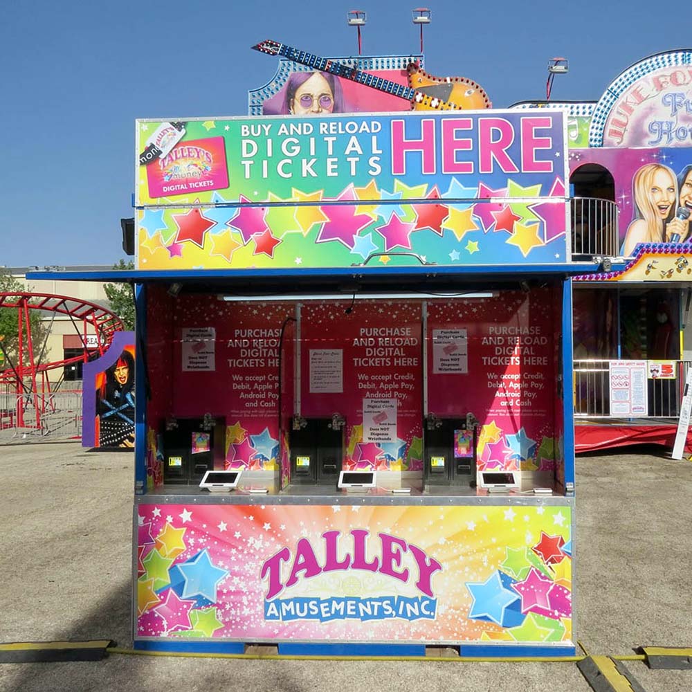 Talley Amusements offers easy-to-use ticket refill stands