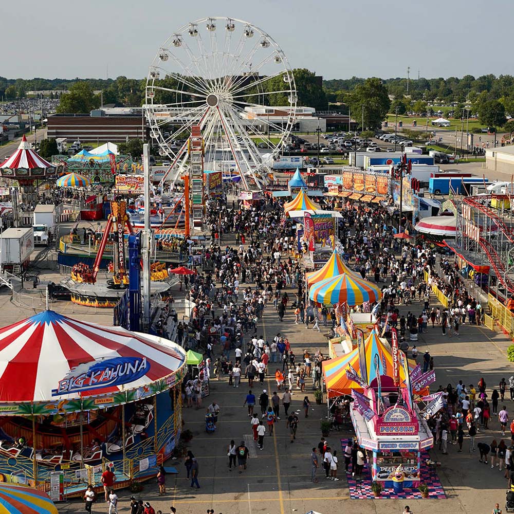 Talley Amusements' beautiful midway filled with rides, games, and exciting features